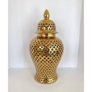 Jarra y jarrón de jengibre de Metal resistente de diseñador elegante único chapado en oro de alta calidad, accesorios de utensilios de cocina, suministro de la India - Product Image 1