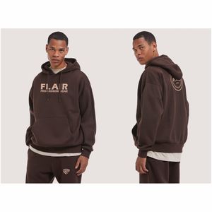 เสื้อฮู้ดสวมหัวโอเวอร์ไซส์สำหรับผู้ชาย, เสื้อสเวตเตอร์ผ้าฝ้าย3D วินเทจโอเวอร์ไซส์สำหรับฤดูหนาวมีลูกปัดสีล้วนสำหรับผู้ชาย100% - Product Image 1