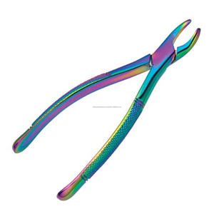 Kaneka Pedo Rainbow Titanium Coated Stainless Steel Electricity Dental Extraction Forceps 150SR CE Certified Made Pakistan - Product Image 1