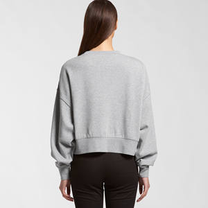 Sweat-shirt décontracté à col ras du cou pour femme, vêtement de rue, Logo personnalisé, épaules tombantes, surdimensionné, uni, de haute qualité - Product Image 6