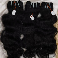 Cabello Humano Remy Indio 100% Virgen para Tejer, Ondulado Natural, Sin Caída, Doble Trama a Máquina, Listo para Permanente, Apto para Todos los Colores