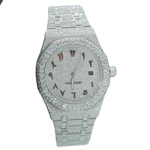 นาฬิกาข้อมือสแตนเลสสตีลสำหรับผู้ชาย ประดับเพชรโมอิสซาไนต์ สไตล์ฮิปฮอป นาฬิกาควอตซ์สุดหรู ออกแบบมาเพื่อแฟชั่นสำหรับทั้งผู้ชายและผู้หญิง - Product Image 6