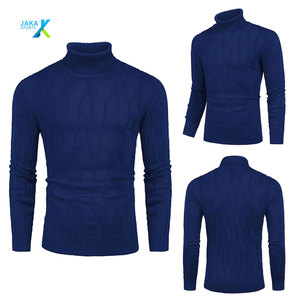 Suéter de cuello redondo ajustado para hombre, Jersey de punto informal de manga larga, top de otoño suave y ligero, poliéster/algodón antiretráctil - Product Image 1
