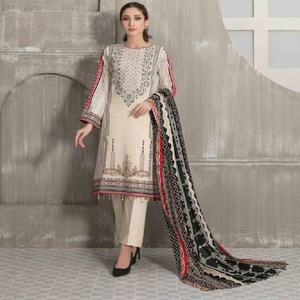 Top marque pakistanaise 3 pièces costumes de pelouse en coton lourd pour filles Tawakkal broderie Design original à la mode par Dress Makers - Product Image 4