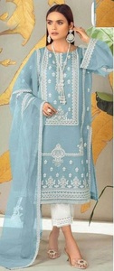 New Pakistani Heavy Georgette With <b>Kurtis</b> with Cotton Stretchable Pent and Gorgette Embroidery Designer Dupatta - Product Image 2