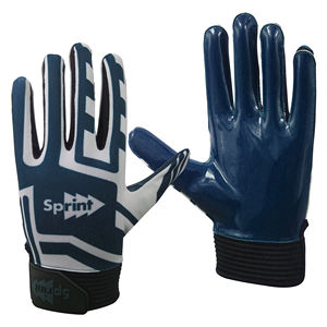 Gants de football américain à paume antidérapante en silicone imprimés or personnalisés pour les sports de plein air - Product Image 1