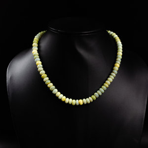 Collar de cuentas Rondelle lisas de ópalo verde Natural, collar de cuentas de piedra de ópalo de 7-8mm, collares de joyería de moda al por mayor para mujer - Product Image 3