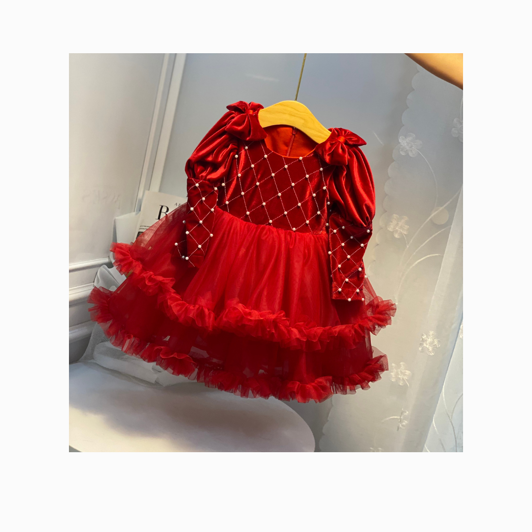 Newborn Red Dress Elegant Baby Clothing for Special Occasions