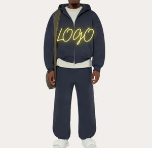 Conjunto Deportivo Unisex al por Mayor, Conjunto de Jogger de Algodón Orgánico, Chándal Holgado de Dos Piezas, Chándal de Alta Calidad con Logotipo Personalizado para Hombre - Product Image 1