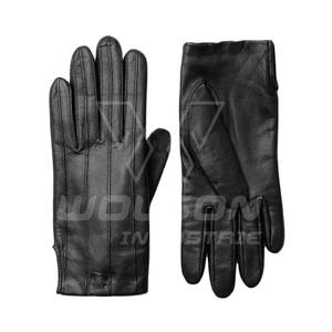 ถุงมือหนังแพะสำหรับผู้ชาย, ถุงมือหนังแกะจอสัมผัสสำหรับขับขี่รถจักรยานยนต์สีดำ - Product Image 3