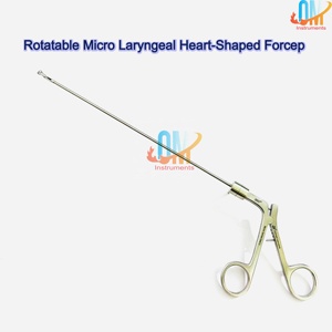 New <b>Micro</b> Laryngeal Forceps Heart Shaped Jaw 360 Rotatable Shaft 3mmX22cm German Stainless Steel ISO Certified Autoclavable - Product Image 4