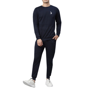 Ensemble de survêtement chaud pour hommes grande taille, automne, manches longues, pull à contraste de couleur, coton et polyester - Product Image 1