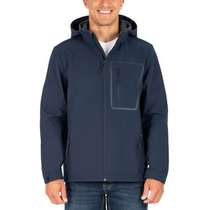 เสื้อแจ็คเก็ตซอฟต์เชลล์ผู้ชายแบบกำหนดเอง OEM ราคาถูก สำหรับฤดูหนาว ผ้าโพลีเอสเตอร์ 95% สแปนเด็กซ์ 5% กันลม ปักลายได้ - Product Image 1