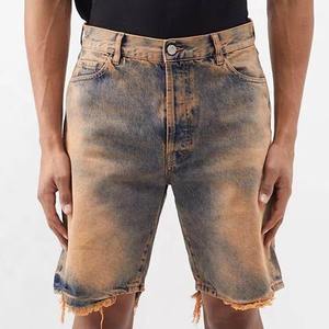 Oem-Short chic en denim déchiré pour homme, style urbain, décontracté, moyen, extensible, pour l'été - Product Image 1
