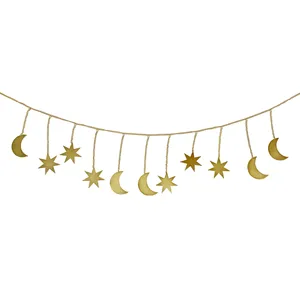 Moon And Star Wall Hanging Garland A Perfect Decorative Eye Catching Home Accent Piece Will Enhance Any Type Of Home Decor Style