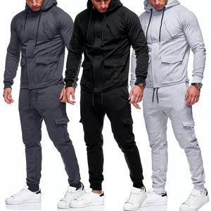 Nuevo diseño, venta al por mayor, conjuntos para hombre, alta calidad, algodón, poliéster, multibolsillo, traje Cargo para hombre, chándales para hombre con logotipo personalizado - Product Image 2