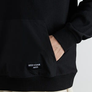 Pull à capuche noir manteau marque privée hommes 14 boutons à capuche pull à manches longues sweat à capuche sweat à capuche - Product Image 3