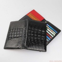 Portefeuille court en cuir véritable de luxe imperméable pour homme, motif alligator, étui pour passeport fabriqué au Vietnam