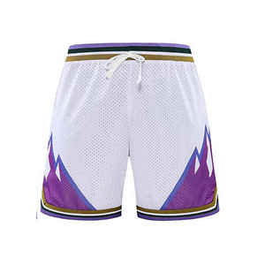 กางเกงขาสั้นบาสเก็ตบอลตาข่ายโพลีเอสเตอร์ระบายอากาศสำหรับผู้ชายแห้งเร็วและมีคุณภาพสูงพิมพ์ลายสีทึบ - Product Image 1