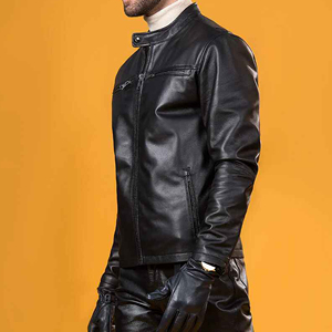 แจ็กเก็ตหนังสำหรับผู้ชายสไตล์ใหม่แจ็กเก็ตหนังวัวแท้100% - Product Image 3