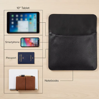 Pochette pour documents en cuir PU grain litchi ignifuge, fermeture magnétique, étui fin pour ordinateur portable, pochette de rangement étanche pour tablette