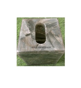 Couvercle de boîte à mouchoirs en marbre élégant avec une texture de marbre réaliste pour ajouter un aspect luxueux à n'importe quelle forme de rectangle de réglage de pièce - Product Image 5