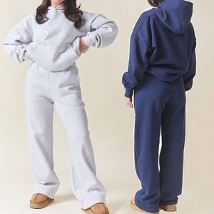 Conjunto Deportivo SUMROOS para Mujer, Talla Grande, Negro, de Algodón y Felpa, con Capucha y Logotipo Frontal, Moderno, para Invierno - Product Image 1