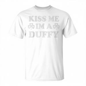 Camiseta con el Apellido Irlandés 'Kiss Me I'm a Duffy' para Hombres, Mujeres, Niños y Adolescentes - Ropa Promocional - Product Image 2