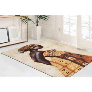 Tapis imprimé avec motif ethnique féminin, antidérapant, imprimé 3D moderne, tapis fin non tissé - Product Image 5