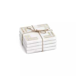 Posavasos de Mármol de Diseño Clásico, Juego de 4 Platos, Salvamanteles Redondos para Tazas de Té, Diseño Moderno y Elegante, Vajilla Cuadrada para el Hogar - Product Image 1