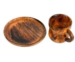 Indian Manufacture Handcrafted Wooden Coffee <b>Cup</b> and <b>Saucer</b> <b>Set</b> for Gifts and Souvenirs Available for Affordable Price - Product Image 3