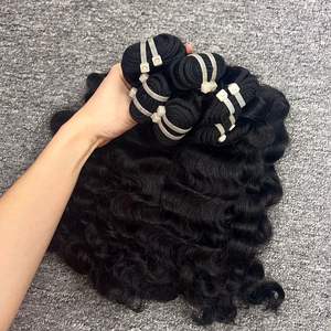 Paquete de cabello crudo birmano con tupé de cabello negro crudo estilo Jerry Curl para mujeres negras - Product Image 2