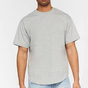 Camiseta Oversize para Hombre con Hombros Caídos, Cuello Acanalado de Alto Gramaje, Estampado de Logotipo Personalizado, Estilo Urbano, Corta, 100% Algodón Peinado - Product Image 2