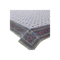 Nappe élégante et tendance en coton 100% écologique, imprimée à la main avec un motif floral de roses, logo personnalisé, vente directe d'usine