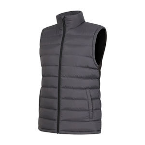 Gilet en duvet sans manches d'excellente qualité Gilet en duvet rembourré chaud d'hiver à fermeture éclair de couleur grise avec un design et une taille personnalisés - Product Image 3