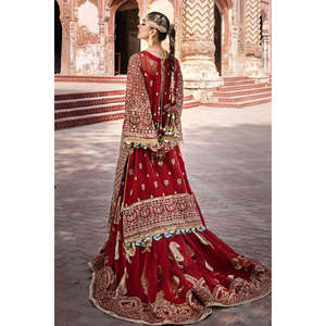 MNR Wedding Couture Mohsin Naveed Ranjha-Biya Begum Collection D3 TC-1363 A-Line Mermaid Gown Draped Pleated Sweetheart ชุดเดรสทรงเอไลน์แบบเมอร์เมด ผ้าพลีทแบบเดรป คอรูปหัวใจ - Product Image 6