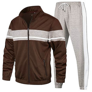 Tenues actives 2 pièces coupe-vent et respirantes pour hommes Taille XL Sweat-shirt à manches longues avec fermeture éclair complète Vestes imprimées Pantalons Ensembles de survêtements - Product Image 5