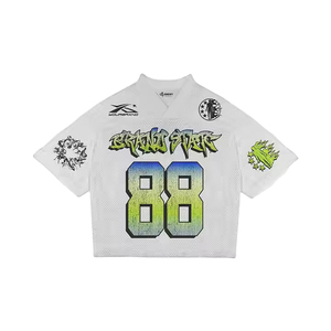 เสื้อยืดผู้ชายแนวสตรีทเสื้อกีฬาฮิปฮอปอเมริกันเสื้อยืดอเมริกันโลโก้ออกแบบได้ตามต้องการ - Product Image 1