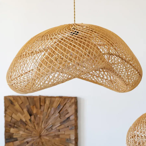 Minimaliste maison salon décoration rotin abat-jour paille tissé pendentif lumière abat-jour couverture fabriqué au Vietnam - Product Image 4