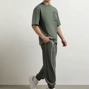 Survêtement d'été pour homme à capuche, 100 % coton, léger, confortable, taille élastique, utilisation hivernale - Product Image 3
