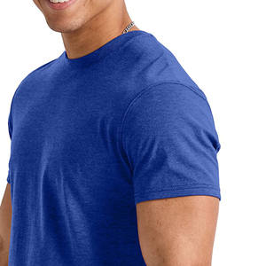 T-shirt personnalisé pour hommes 100% coton ajusté à manches courtes de coupe régulière avec impression de logo T-shirts unis pour hommes - Product Image 4