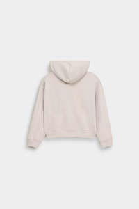 เสื้อฮู้ดผู้หญิงคุณภาพสูง สีเบจ ผ้าฝ้ายเนื้อนุ่ม ขอบยางยืด แขนยาว มีเชือกผูก ฮู้ด สำหรับฤดูหนาว สไตล์ลำลอง - Product Image 2