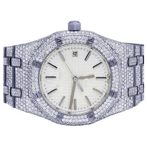 Montre de luxe au design moderne, sertie de moissanite, en acier inoxydable, tendance, 20 mm, quartz - Product Image 2