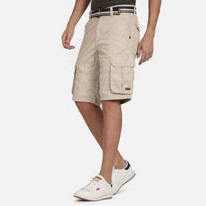 Vente en gros de shorts cargo 100% coton pour hommes, style décontracté à motif solide avec logo écologique personnalisé, à vendre - Product Image 3