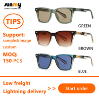 Vente en gros logo personnalisé luxe extérieur classique PC monture carrée lunettes de soleil de créateur mode personnalité cadre lunettes de soleil