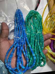 Cuentas Redondas de Ópalo Etíope Natural Teñido, Corte Brillante, Lisas, para la Fabricación de Joyas - Product Image 4