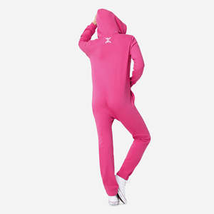 80% Algodón 20% poliéster cepillado en el interior, cremallera de calidad bidireccional, mono Original Unisex rosa - Product Image 3