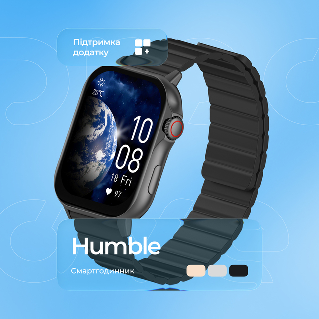 Proove Humble 2.04 Inch Screen Call Smart Bracelet Voice Message Alert Heart Rate Blood Pressure Health Monitoring Smart Watch