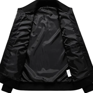 Chaqueta de bombardero cortavientos para hombre de diseño personalizado de alta calidad con capucha y parches bordados de chenilla estilo callejero - Product Image 2