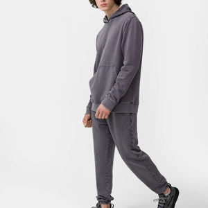 Conjunto de Sudadera con Capucha y Pantalones Deportivos Estilo Vintage con Logotipo Personalizado, Lavado Ácido, para Hombre, Estilo Urbano, Logotipo Personalizado OEM - Product Image 1